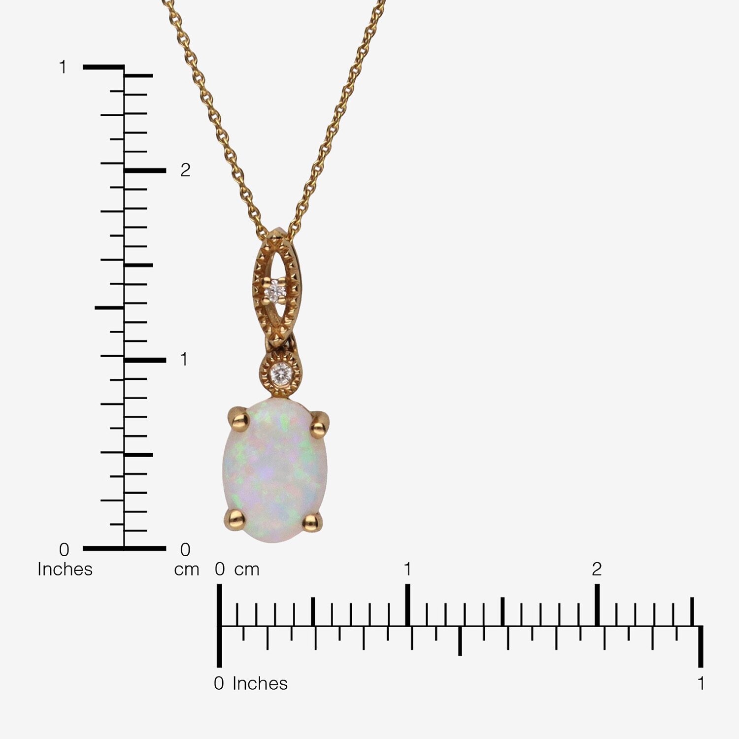 Limited Quantities! Womens Diamond Accent Genuine White Opal 10K Gold Oval 18 Inch Pendant Necklace