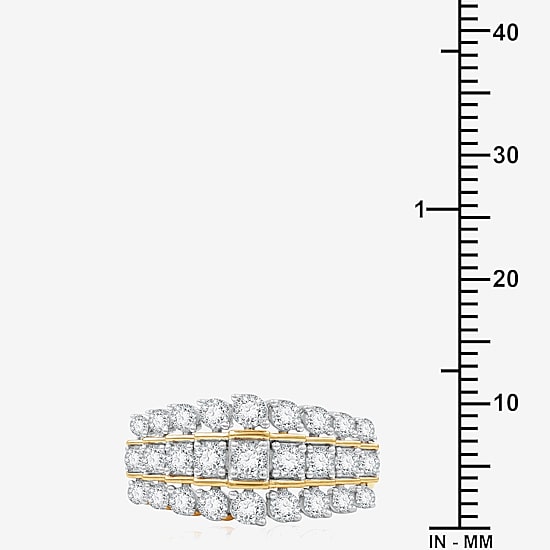 (F / Si1-Si2) Womens 1 CT. T.W. Lab Grown White Diamond 10K Gold Cluster Cocktail Ring