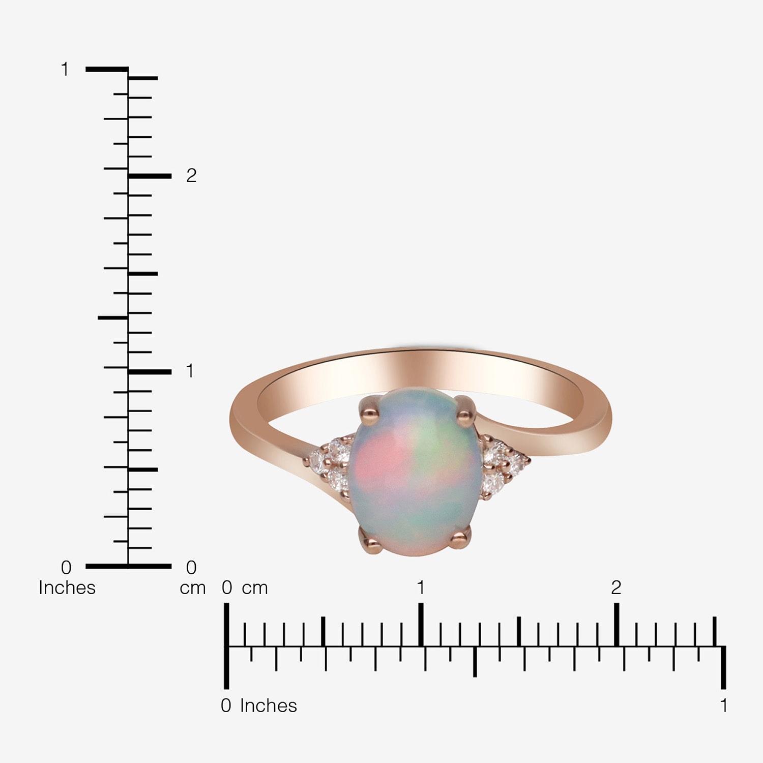 Limited Quantities! Womens Diamond Accent Genuine White Opal 10K Gold Oval Cocktail Ring