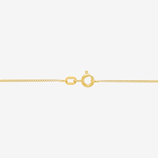 Made in Italy Womens 10K Gold 18 Inch Box Chain Necklace