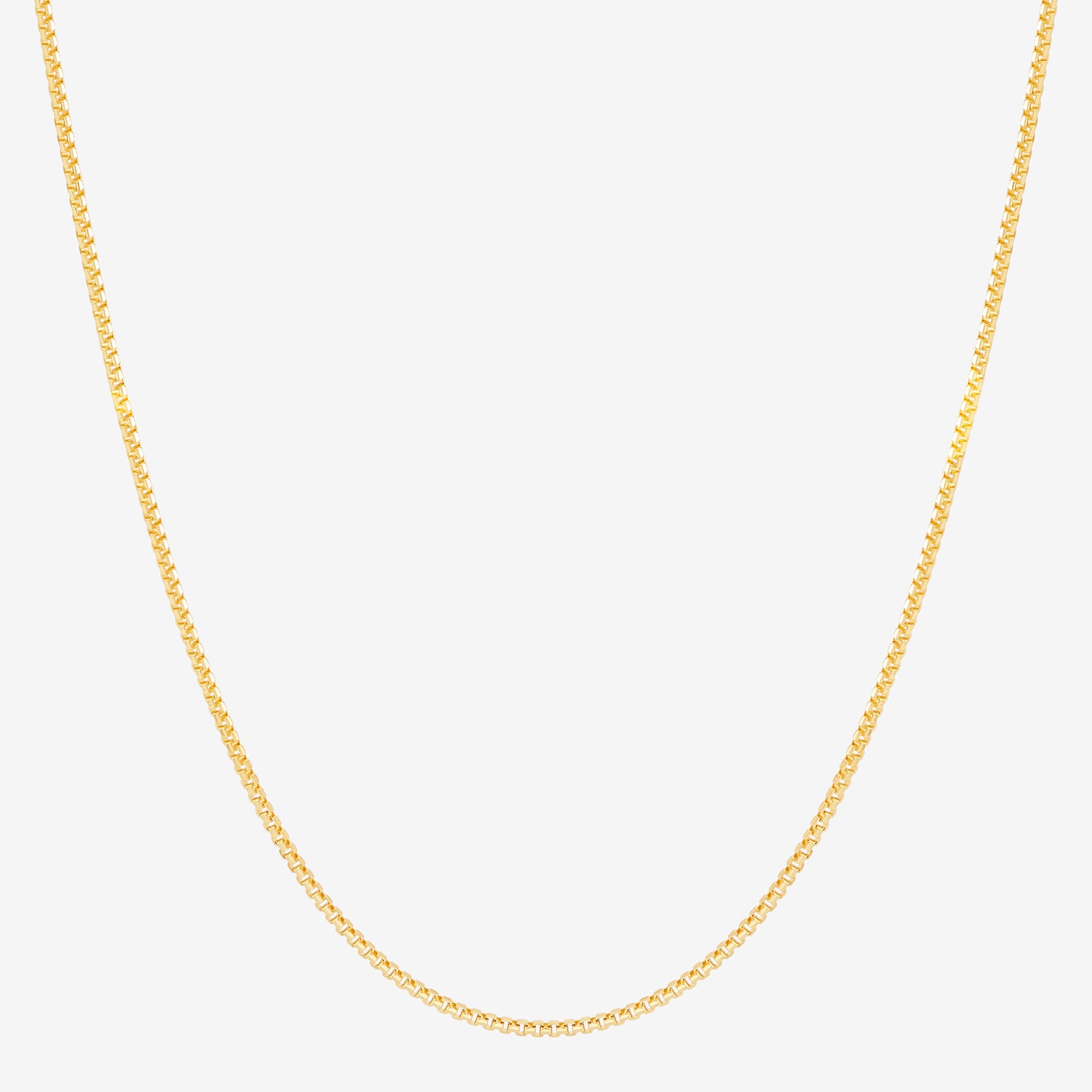 Made in Italy Womens 10K Gold 18 Inch Box Chain Necklace