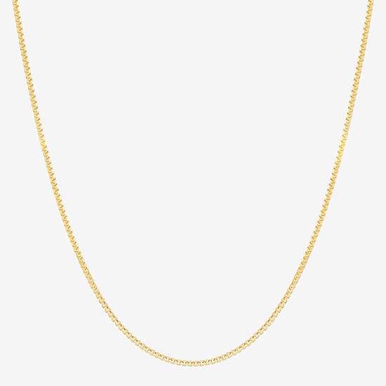 Made in Italy Womens 10K Gold 18 Inch Box Chain Necklace