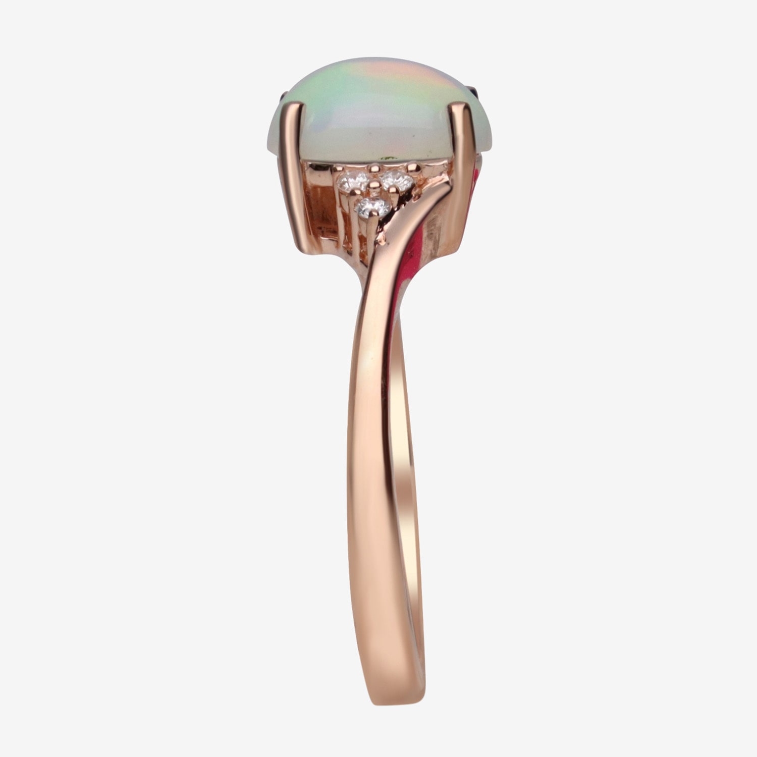 Limited Quantities! Womens Diamond Accent Genuine White Opal 10K Gold Oval Cocktail Ring