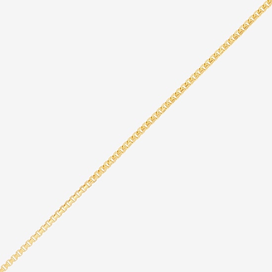 Made in Italy Womens 10K Gold 18 Inch Box Chain Necklace