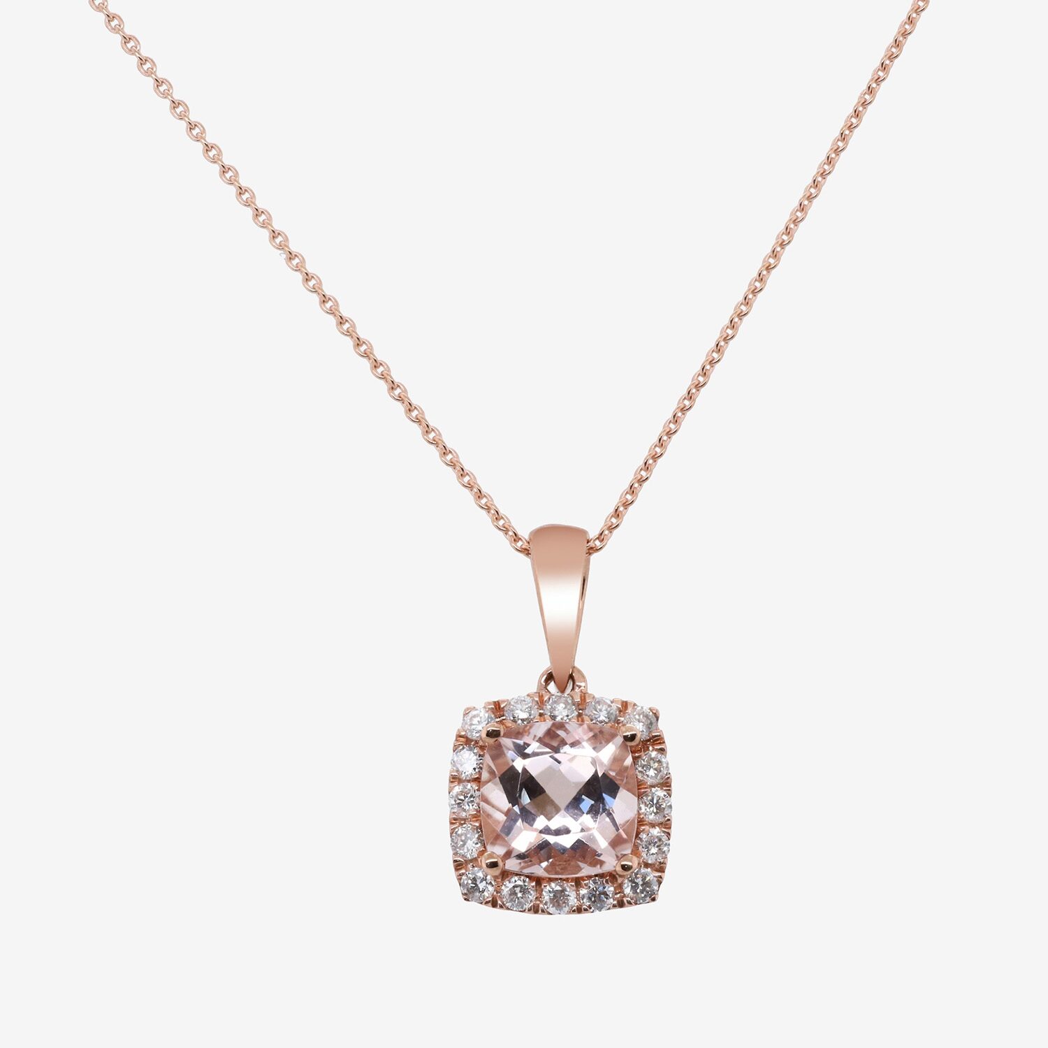 Limited Quantities! Womens 1/6 CT. T.W. Genuine Pink Morganite 10K Gold Cushion 18 Inch Pendant Necklace