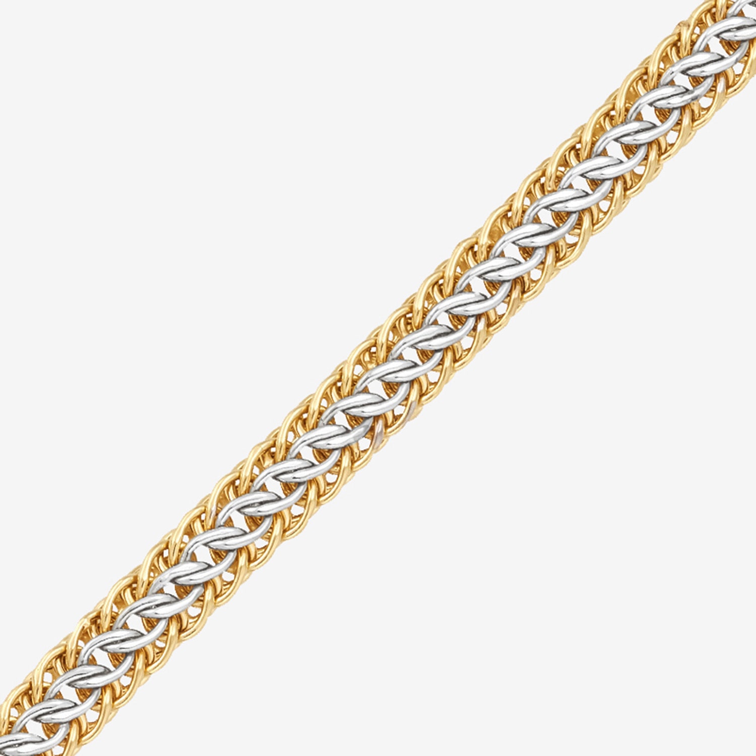 Bonded Brilliance Womens 14K Gold Bonded With Sterling Silver 7.25 Inch Hollow Link Chain Bracelet