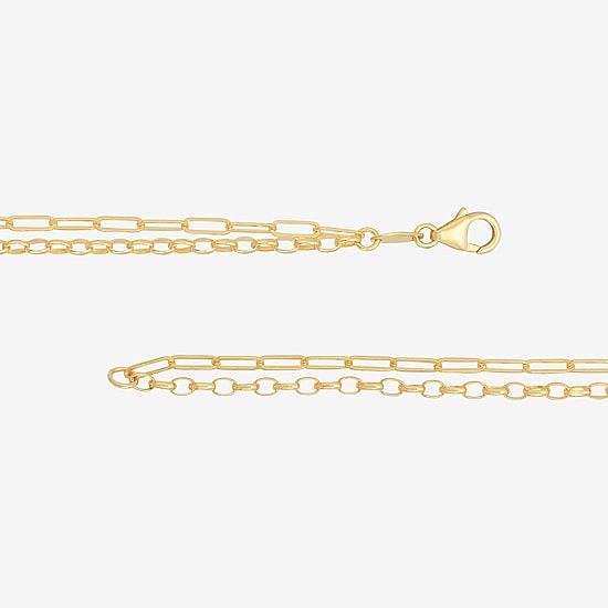 Bonded Brilliance Womens 14K Gold Bonded With Sterling Silver 7.25 Inch Solid Chain Bracelet