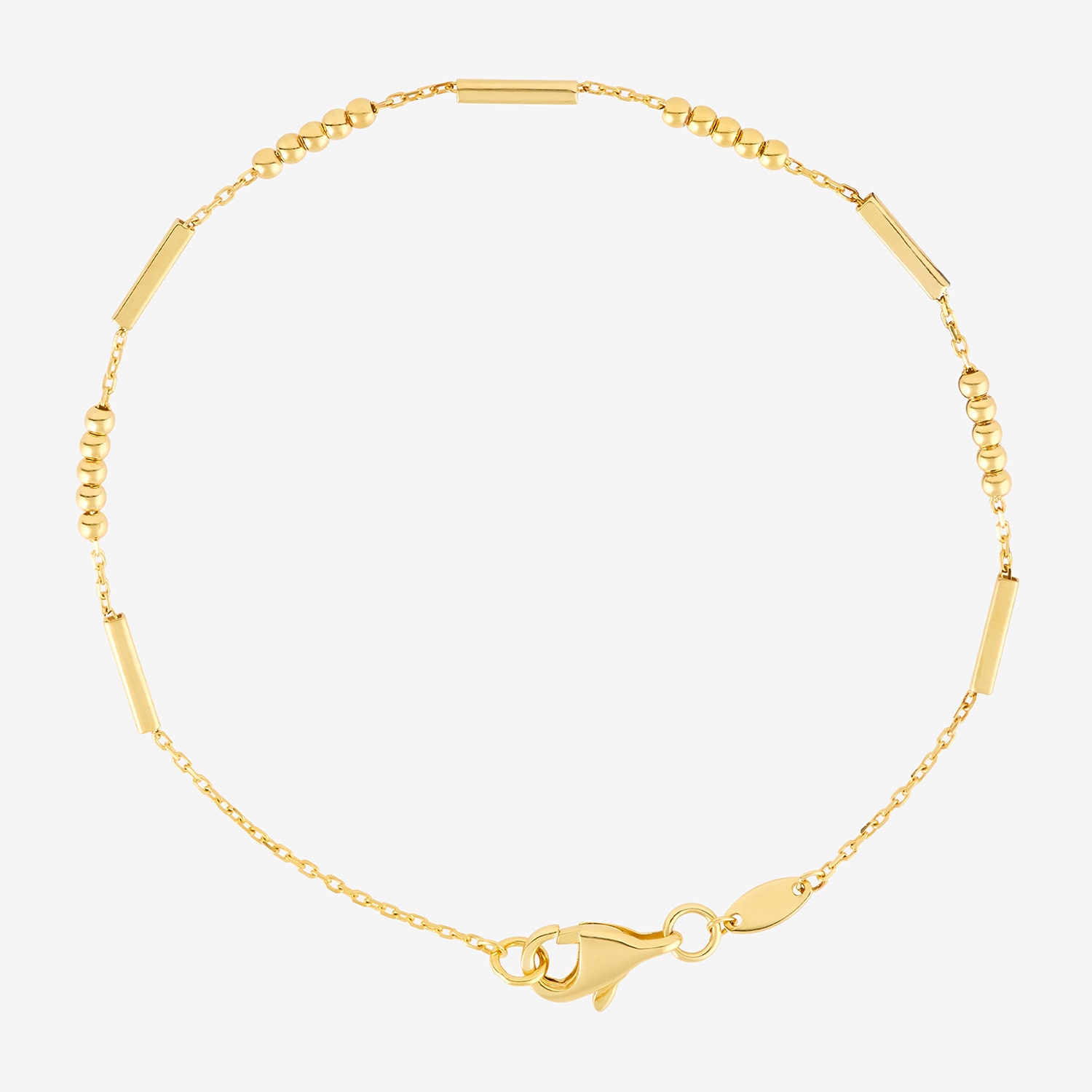 Bonded Brilliance Womens 14K Gold Bonded With Sterling Silver 7.5 Inch Solid Link Chain Bracelet