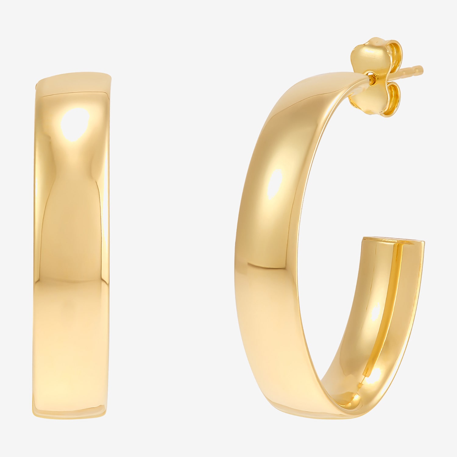 Bonded Brilliance Womens 14K Gold Bonded With Sterling Silver 27.7mm Hoop Earrings