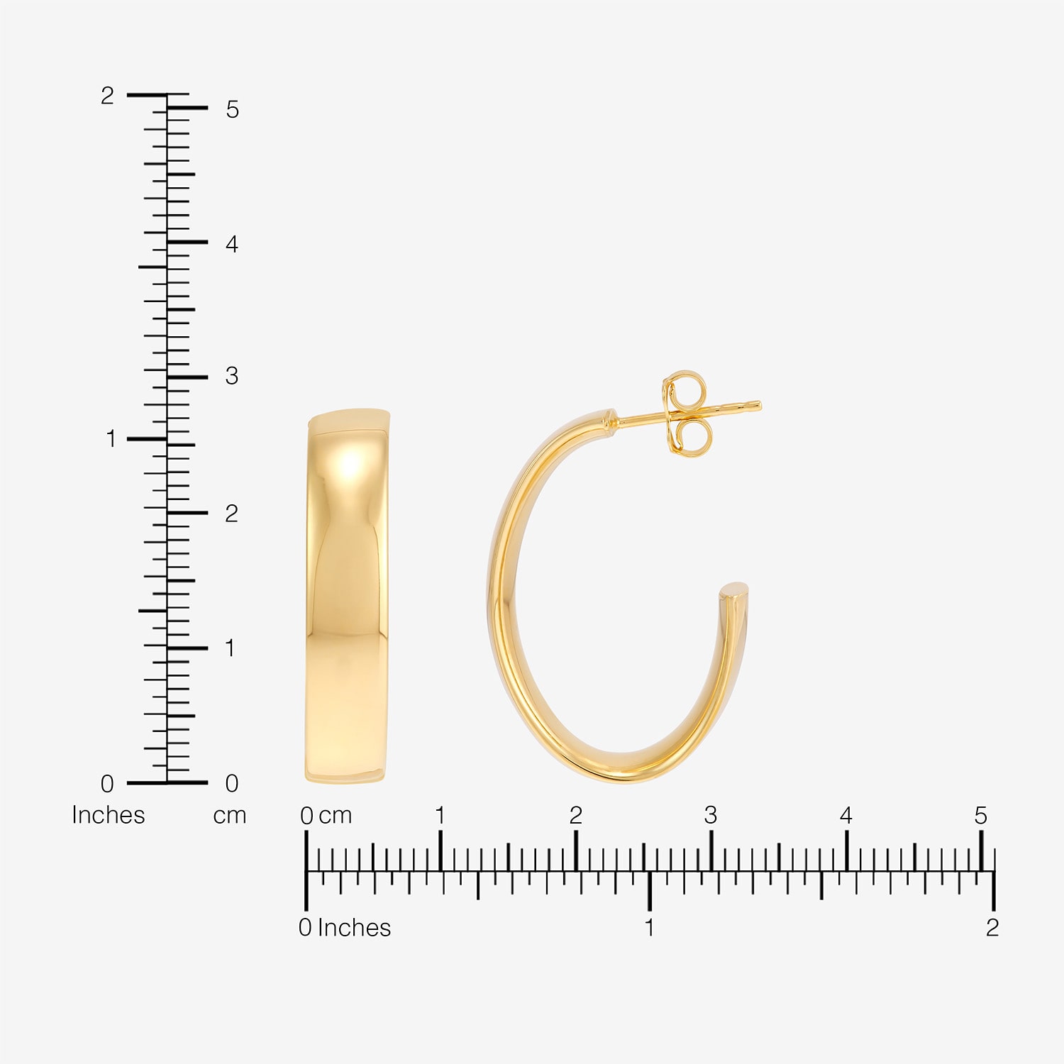 Bonded Brilliance Womens 14K Gold Bonded With Sterling Silver 27.7mm Hoop Earrings