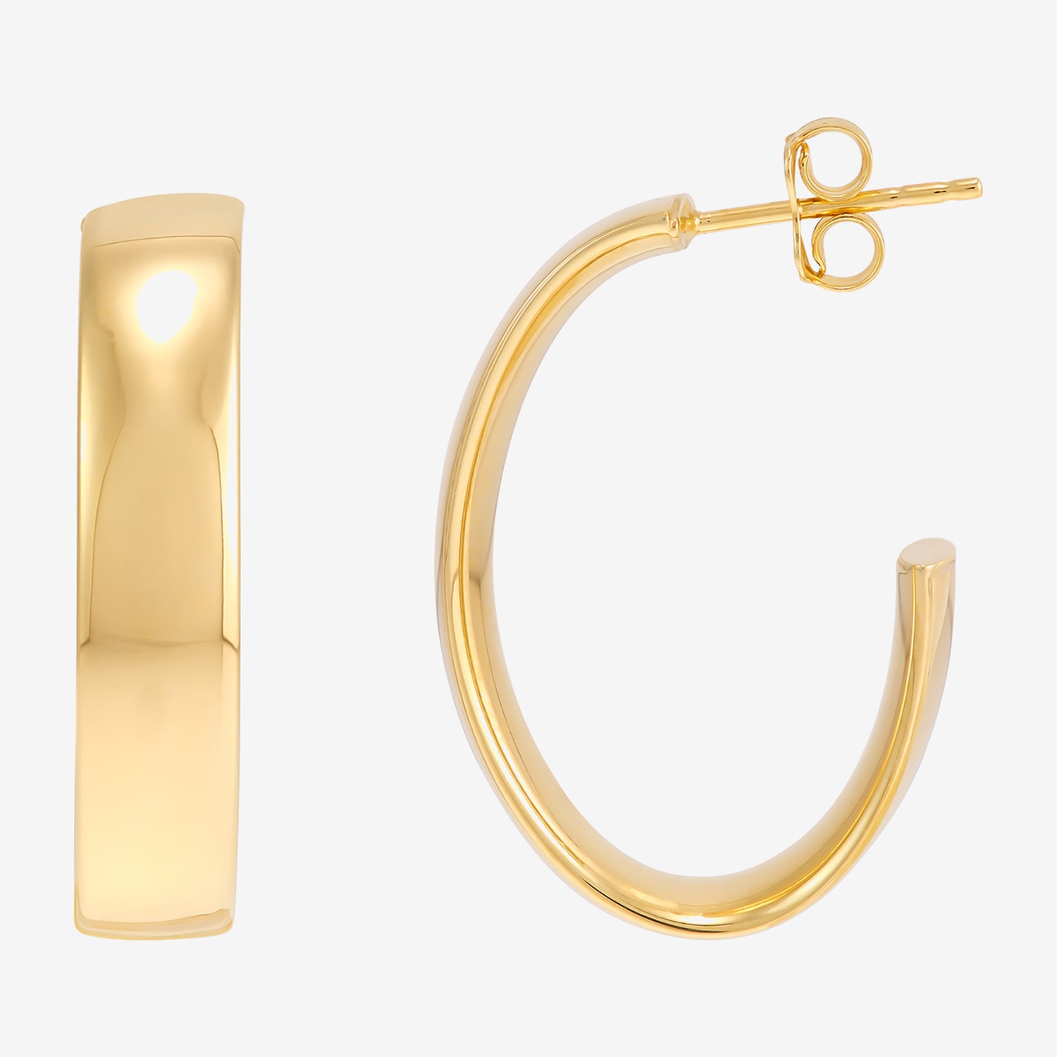 Bonded Brilliance Womens 14K Gold Bonded With Sterling Silver 27.7mm Hoop Earrings
