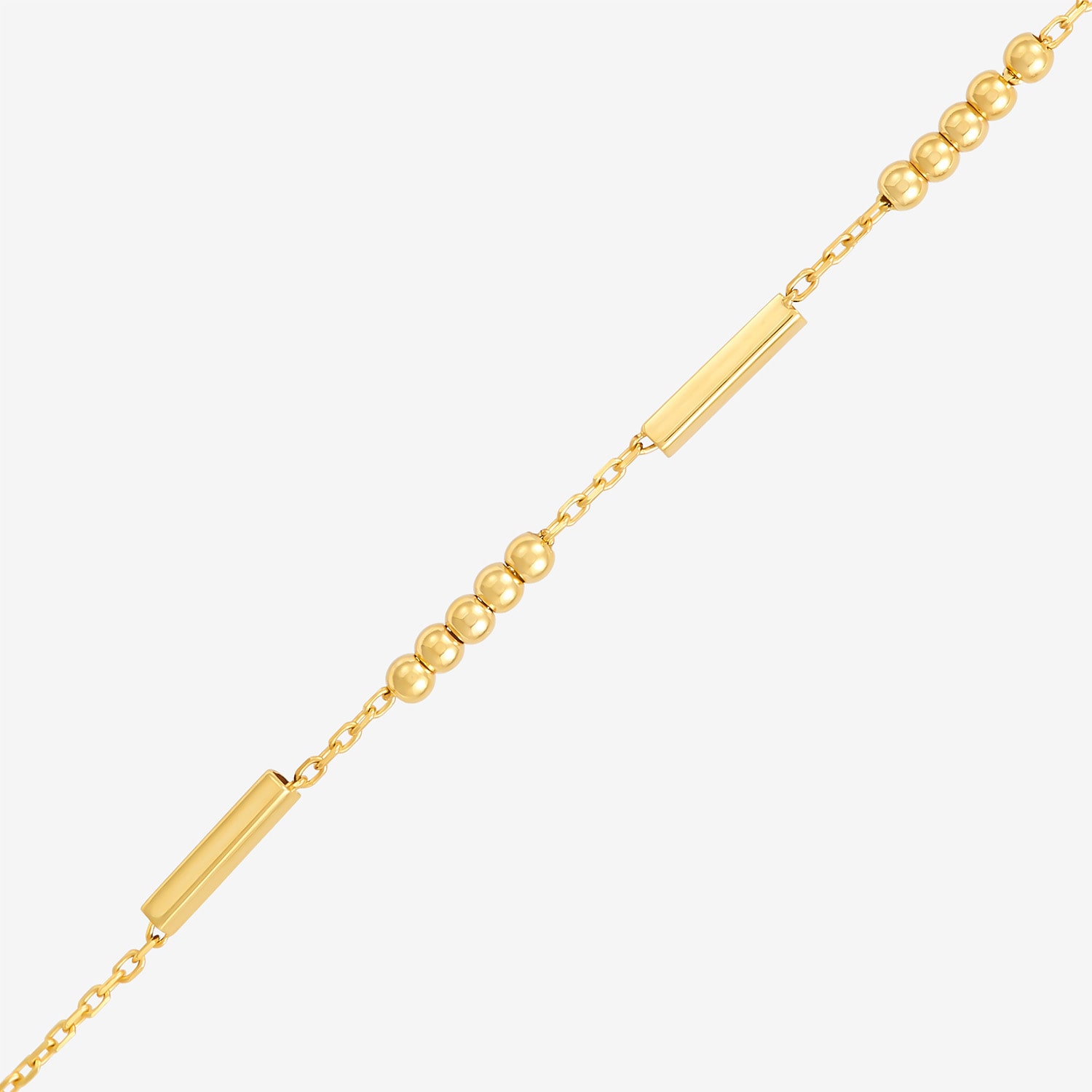 Bonded Brilliance Womens 14K Gold Bonded With Sterling Silver 7.5 Inch Solid Link Chain Bracelet
