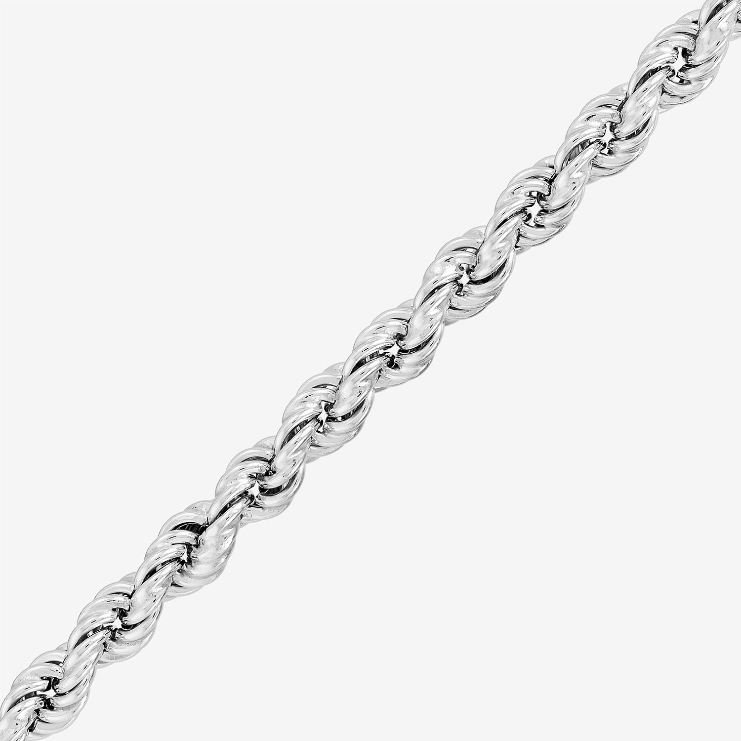 Made in Italy Unisex Adult Sterling Silver Inch Rope Chain Necklace