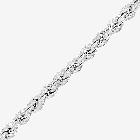 Made in Italy Unisex Adult Sterling Silver 24 Inch Rope Chain Necklace