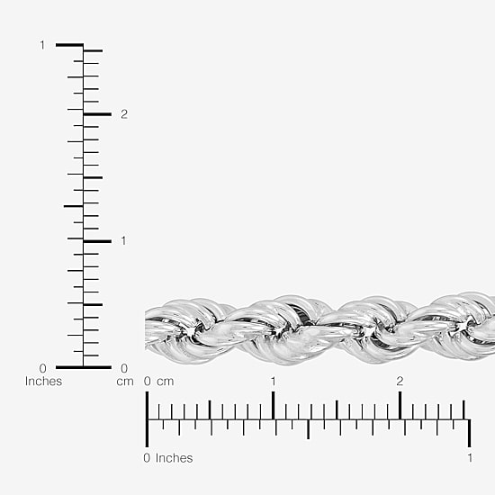 Made in Italy Unisex Adult Sterling Silver 20 Inch Rope Chain Necklace