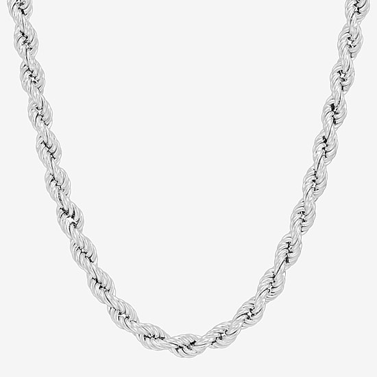 Made in Italy Unisex Adult Sterling Silver 20 Inch Rope Chain Necklace