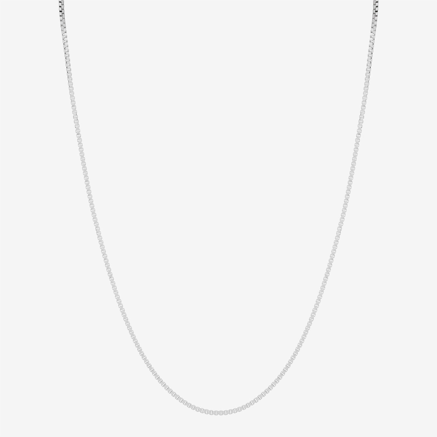 Womens Sterling Silver Inch Box Chain Necklace