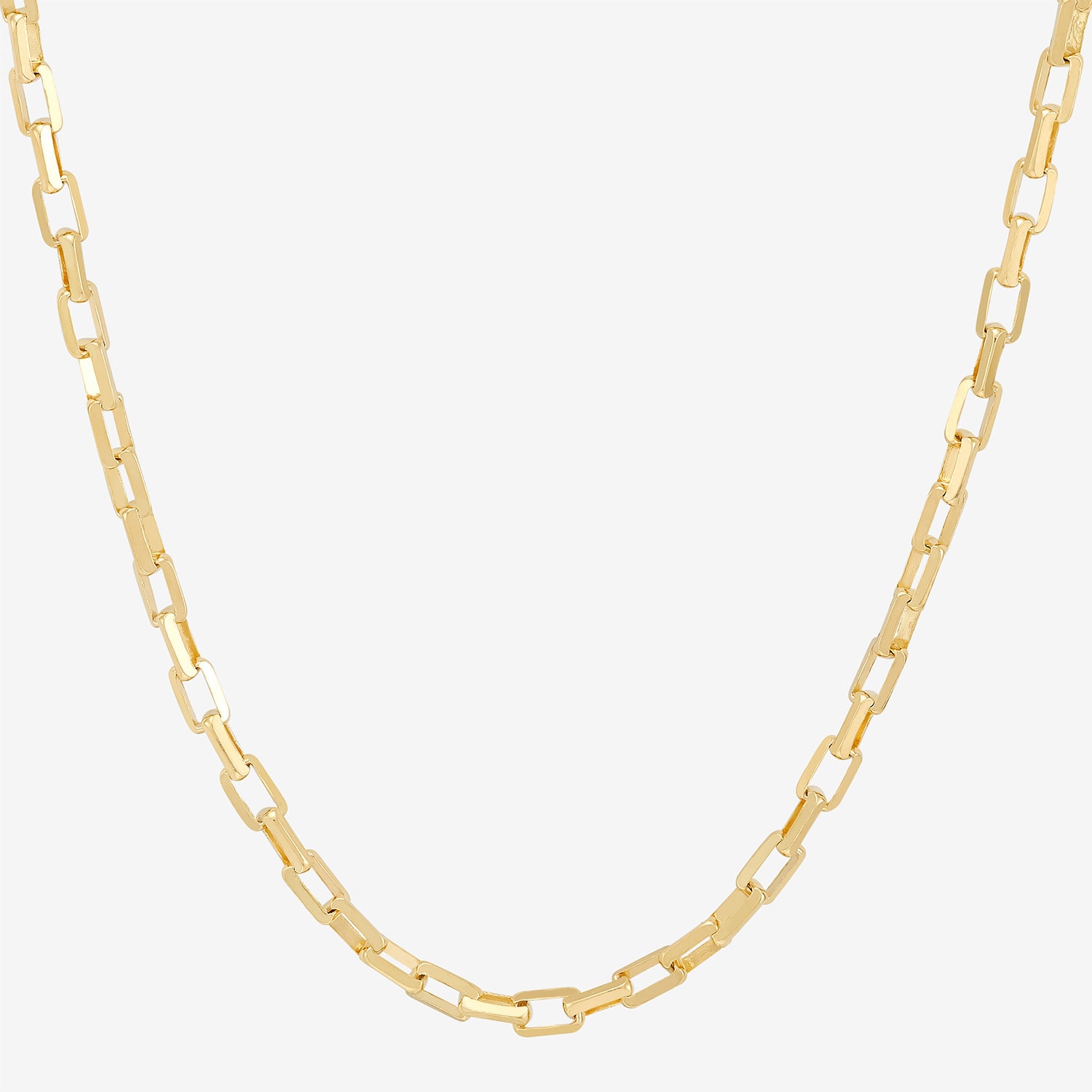 Made in Italy Womens 14K Gold Over Silver Inch Cable Chain Necklace