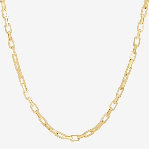 Made in Italy Womens 24K Gold Over Silver 18 Inch Cable Chain Necklace, One Size, Yellow