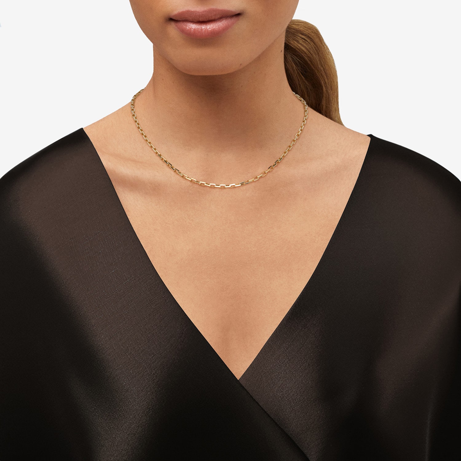 Made in Italy Womens 14K Gold Over Silver Inch Cable Chain Necklace