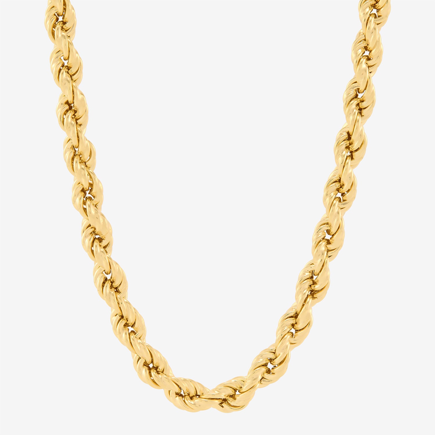 Made in Italy Unisex Adult 18K Gold Over Silver Inch Rope Chain Necklace