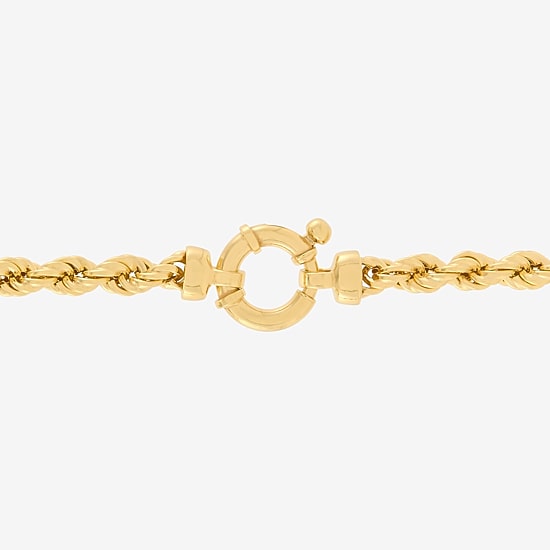 Made in Italy Unisex Adult 18K Gold Over Silver 22 Inch Rope Chain Necklace