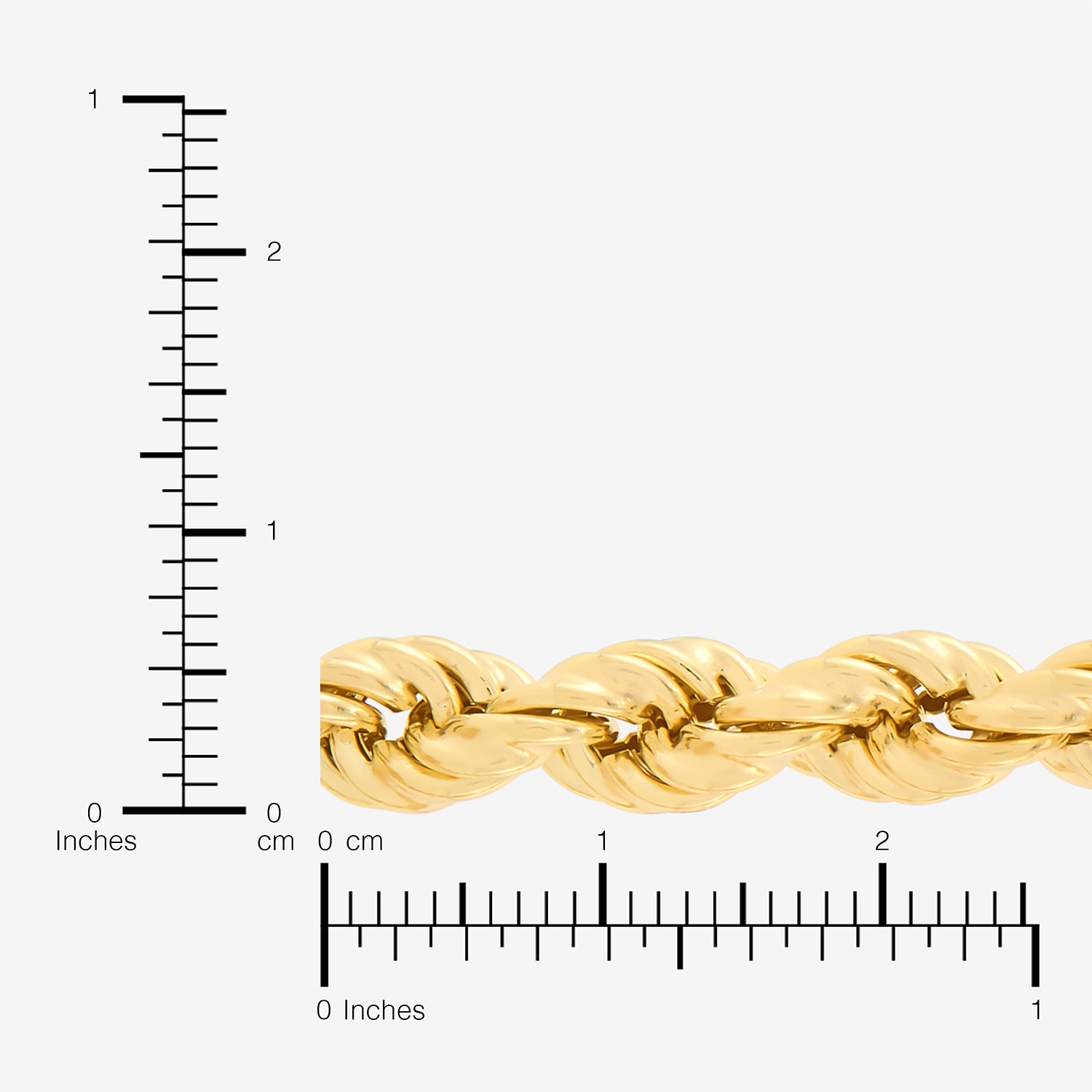 Made in Italy Unisex Adult 18K Gold Over Silver Inch Rope Chain Necklace