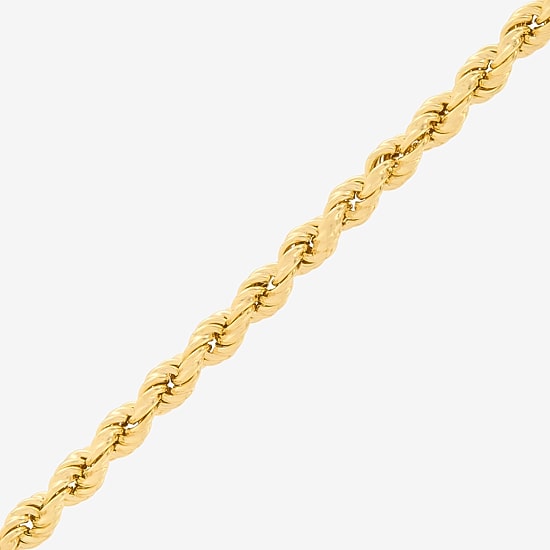 Made in Italy Unisex Adult 18K Gold Over Silver 22 Inch Rope Chain Necklace