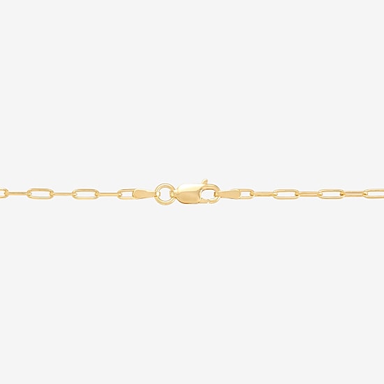 Made in Italy Womens 18K Gold Over Silver 22 Inch Paperclip Chain Necklace