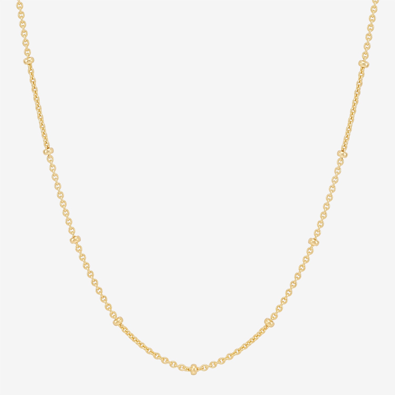 Womens 18K Gold Over Silver Inch Rolo Chain Necklace
