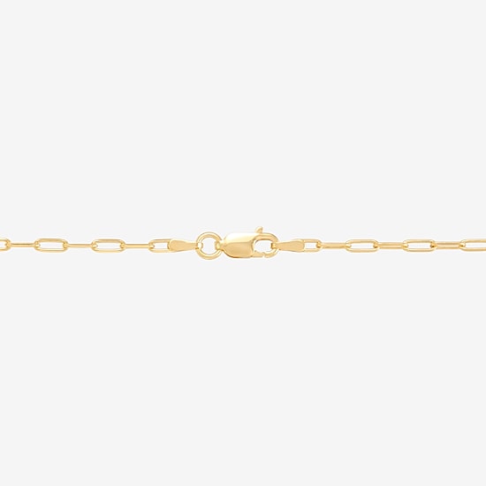 Womens 18K Gold Over Silver 16 Inch Paperclip Chain Necklace