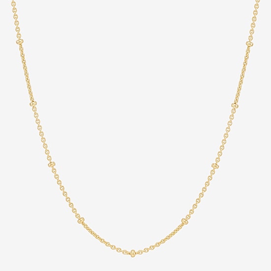 Womens 18K Gold Over Silver 24 Inch Rolo Chain Necklace