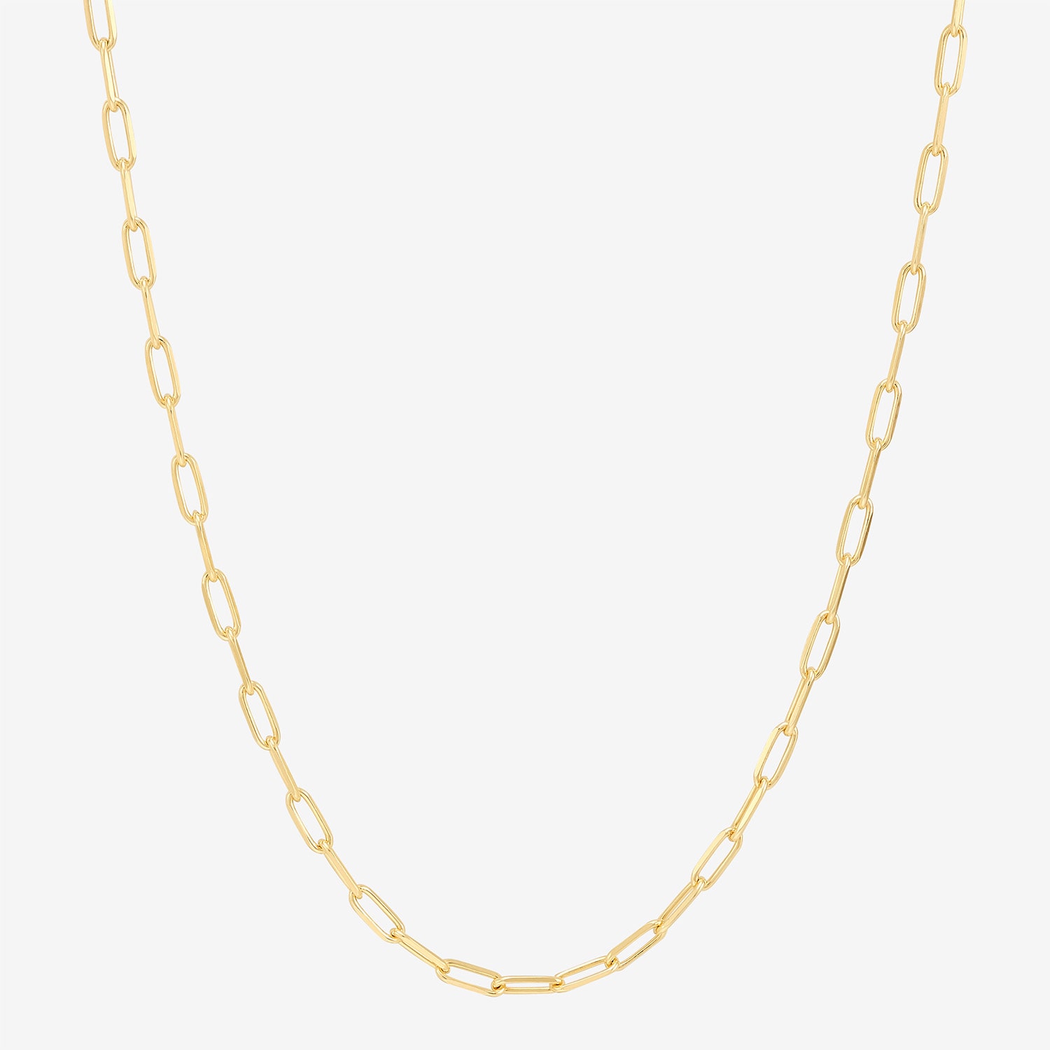 Womens 18K Gold Over Silver Inch Paperclip Chain Necklace