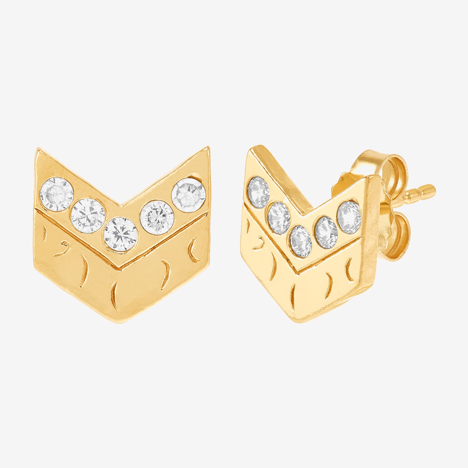 Limited Quantities! White Cubic Zirconia 18K Gold Over Silver 10.6mm Stud Earrings
