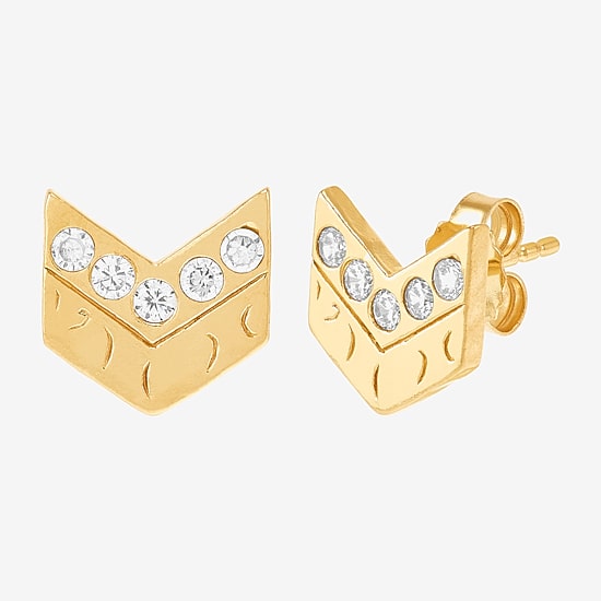 Limited Quantities! White Cubic Zirconia 18K Gold Over Silver 10.6mm Stud Earrings