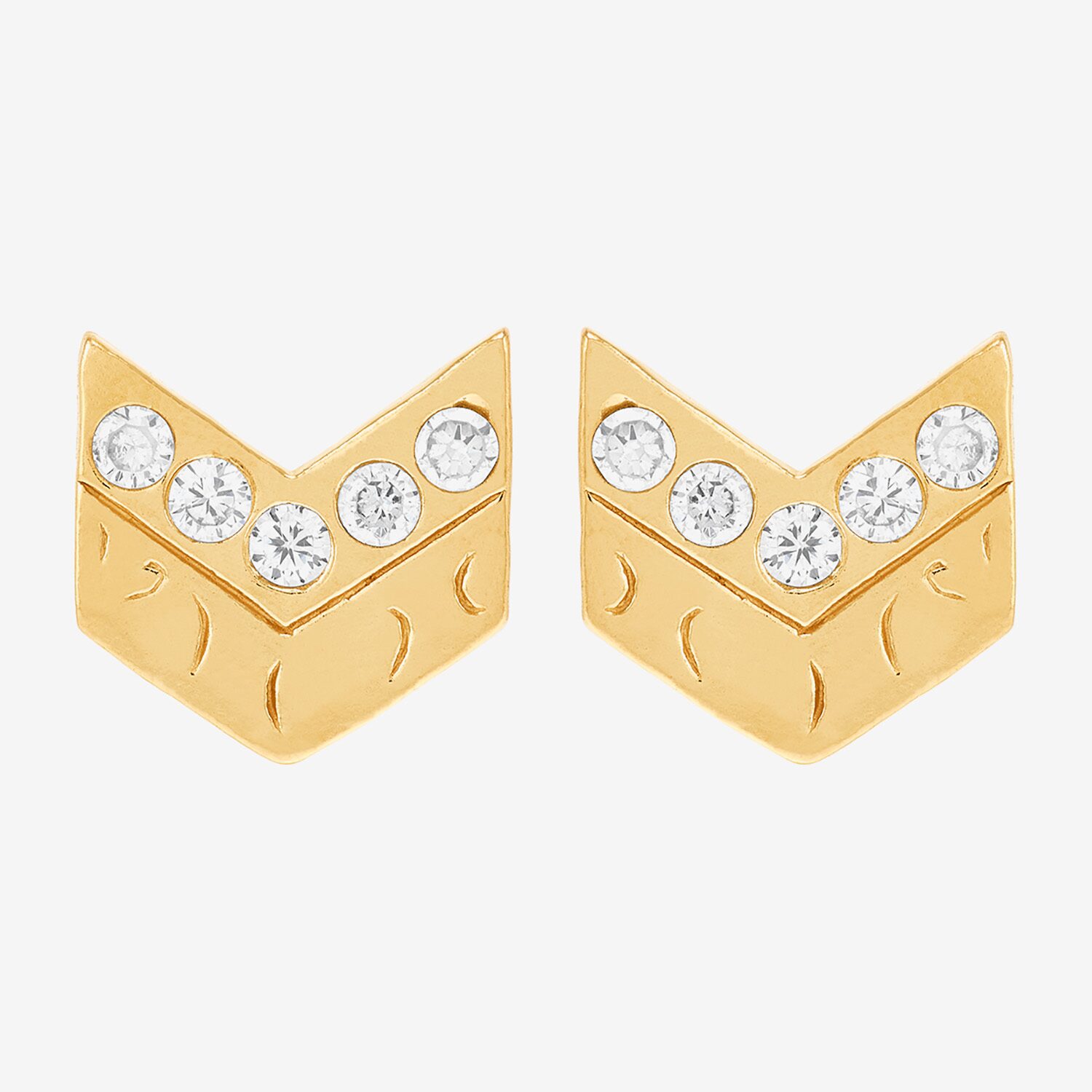 Limited Quantities! White Cubic Zirconia 18K Gold Over Silver 10.6mm Stud Earrings