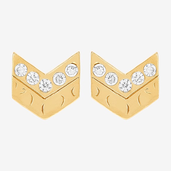Limited Quantities! White Cubic Zirconia 18K Gold Over Silver 10.6mm Stud Earrings