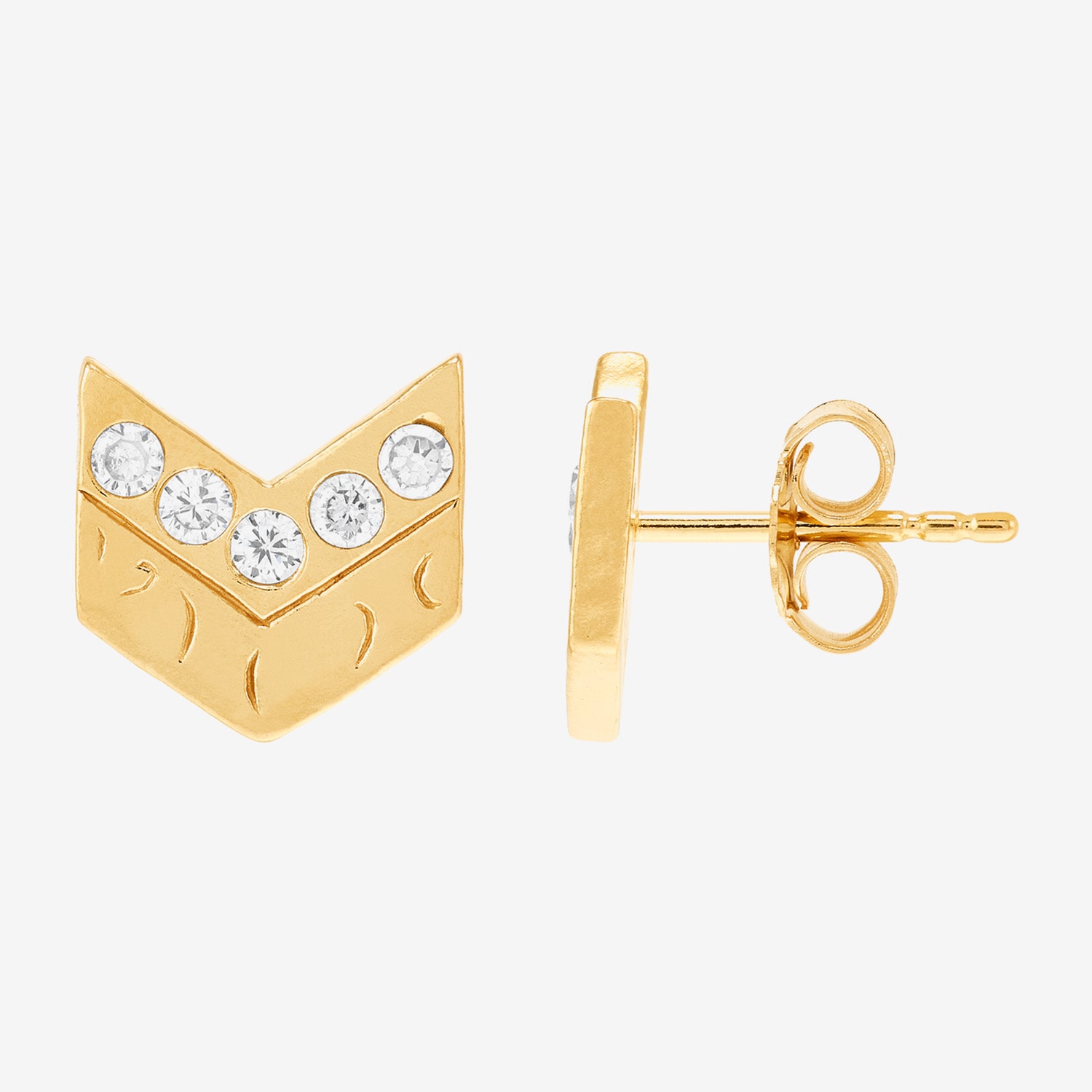 Limited Quantities! White Cubic Zirconia 18K Gold Over Silver 10.6mm Stud Earrings