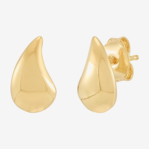 Limited Quantities! 18K Gold Over Silver 11mm Stud Earrings, One Size, Yellow