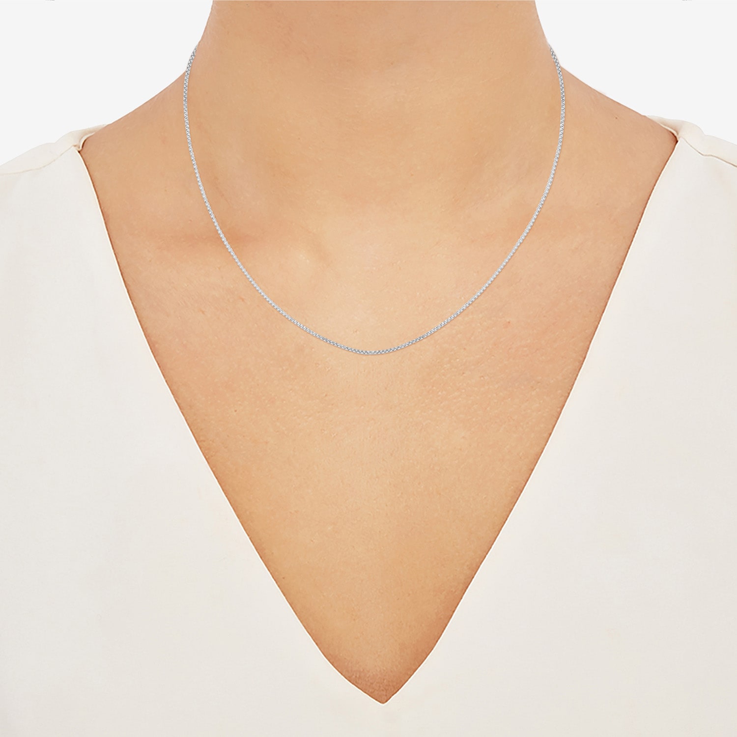 Limited Quantities! Womens Sterling Silver Inch Box Chain Necklace