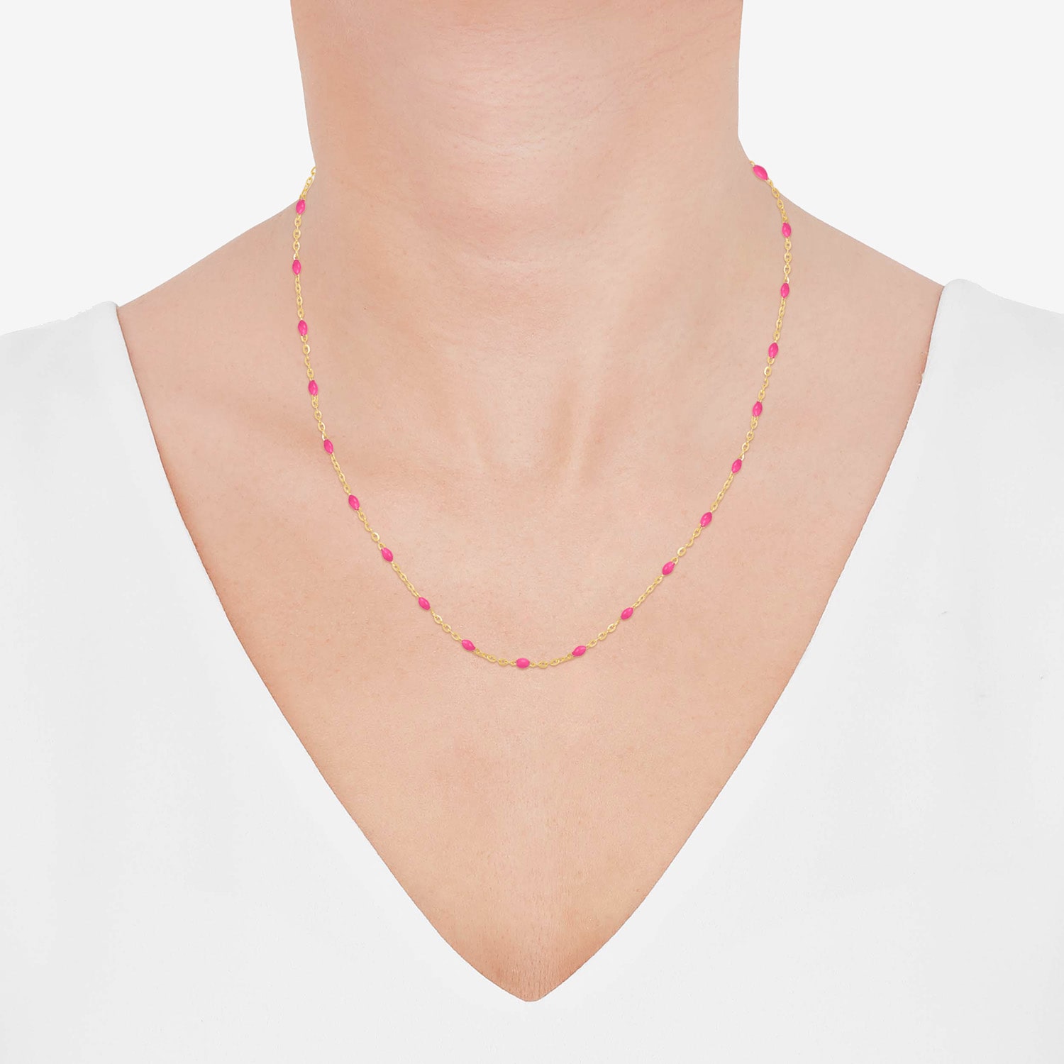 Limited Quantities! Womens 14K Gold 18 Inch Beaded Necklace