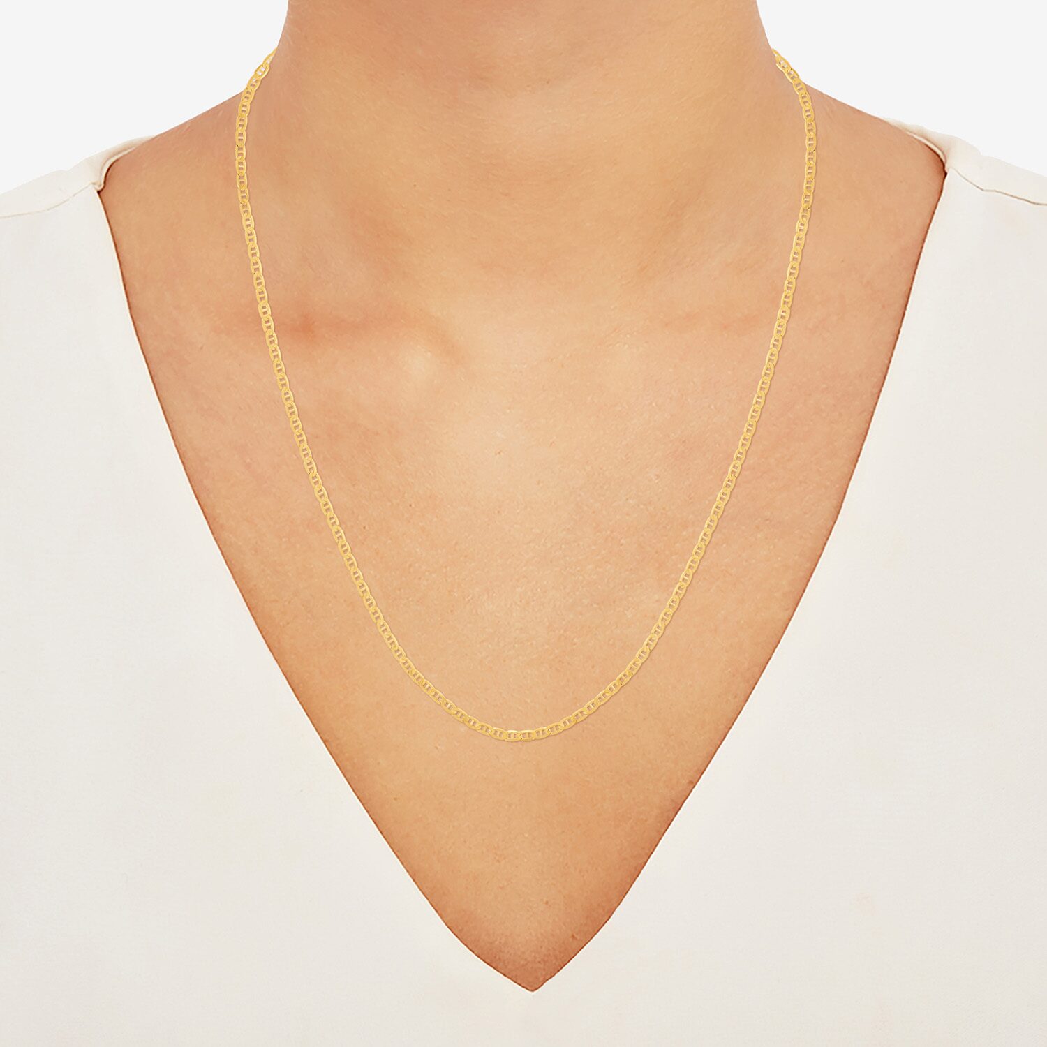 Limited Quantities! Womens 14K Gold 22 Inch Mariner Chain Necklace