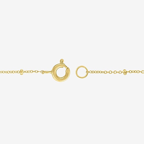 Womens Lab Created White Sapphire 14K Gold Over Brass Oval 18 Inch Pendant Necklace