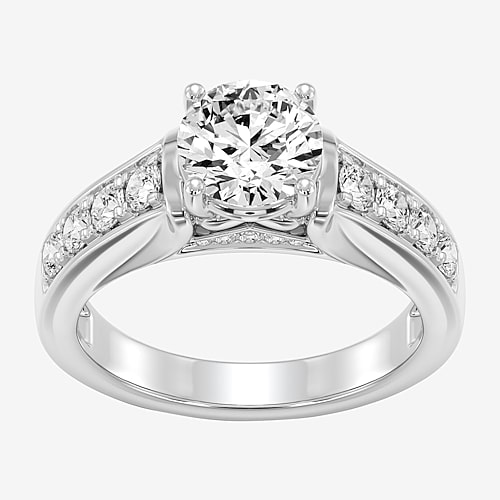 Modern Bride (f/ Si1-si2) Womens 2 Ct. T.w. Lab Grown White Diamond 14k Gold Over Silver Round Side Stone Engagem