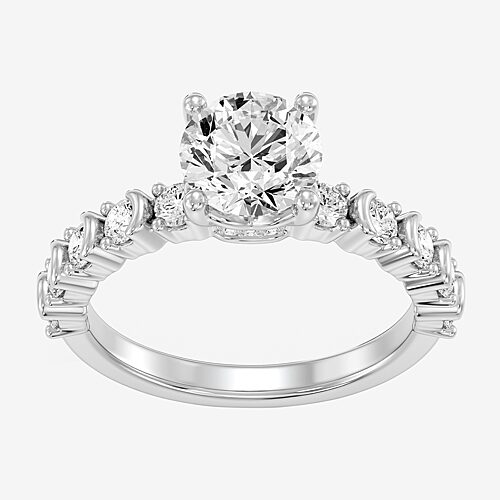 Modern Bride (f / Si1-si2) Womens 2 Ct. T.w. Lab Grown White Diamond 14k Gold Over Silver Round Side Stone Engage