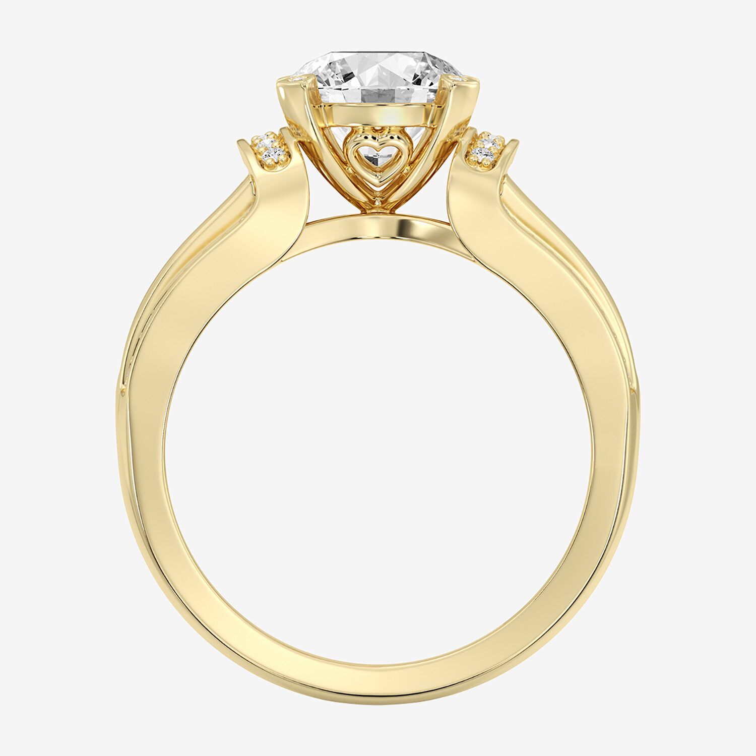(F / Si1-Si2) Womens 2 CT. T.W. Lab Grown White Diamond Sterling Silver Round Side Stone Engagement Ring