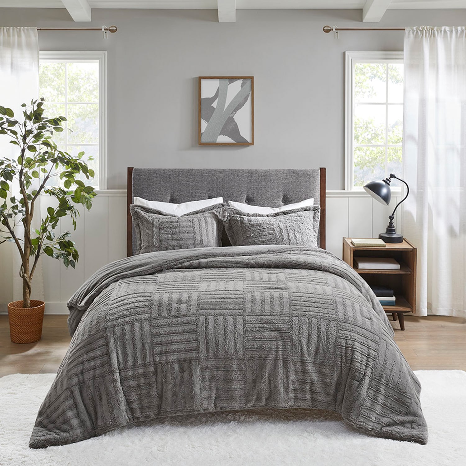 True North By Sleep Philosophy Polar Fur Mini Midweight Down Alternative Comforter Set