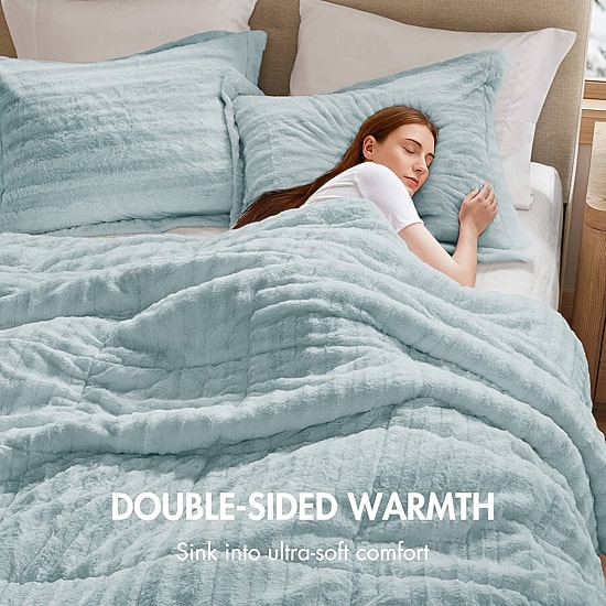 Madison Park York Faux Fur 3-pc. Midweight Comforter Set