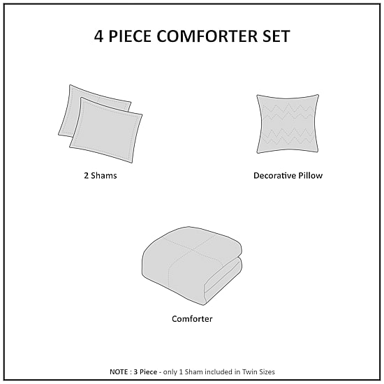 Madison Park Marselle Faux Fur 4-pc. Midweight Comforter Set