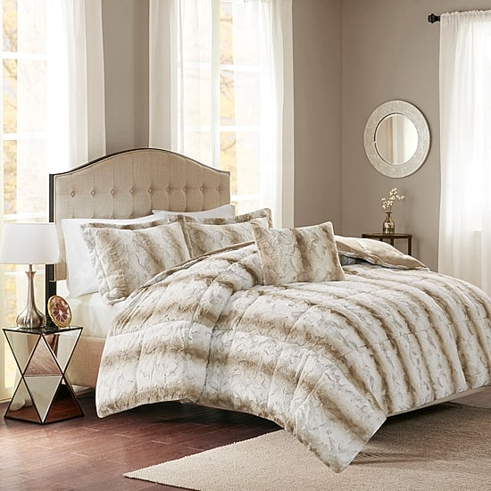 Madison Park Marselle Faux Fur 4-pc. Midweight Comforter Set